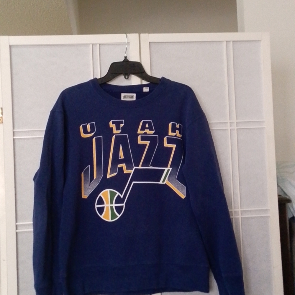 Blue Crewneck Sweater with Utah Jazz Logo